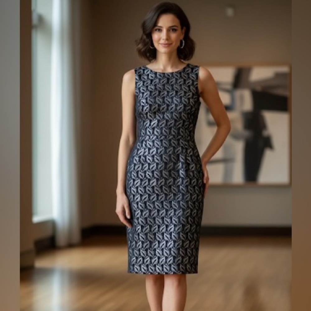 Ann Taylor Black and Gold Brocade Dress (NWT)